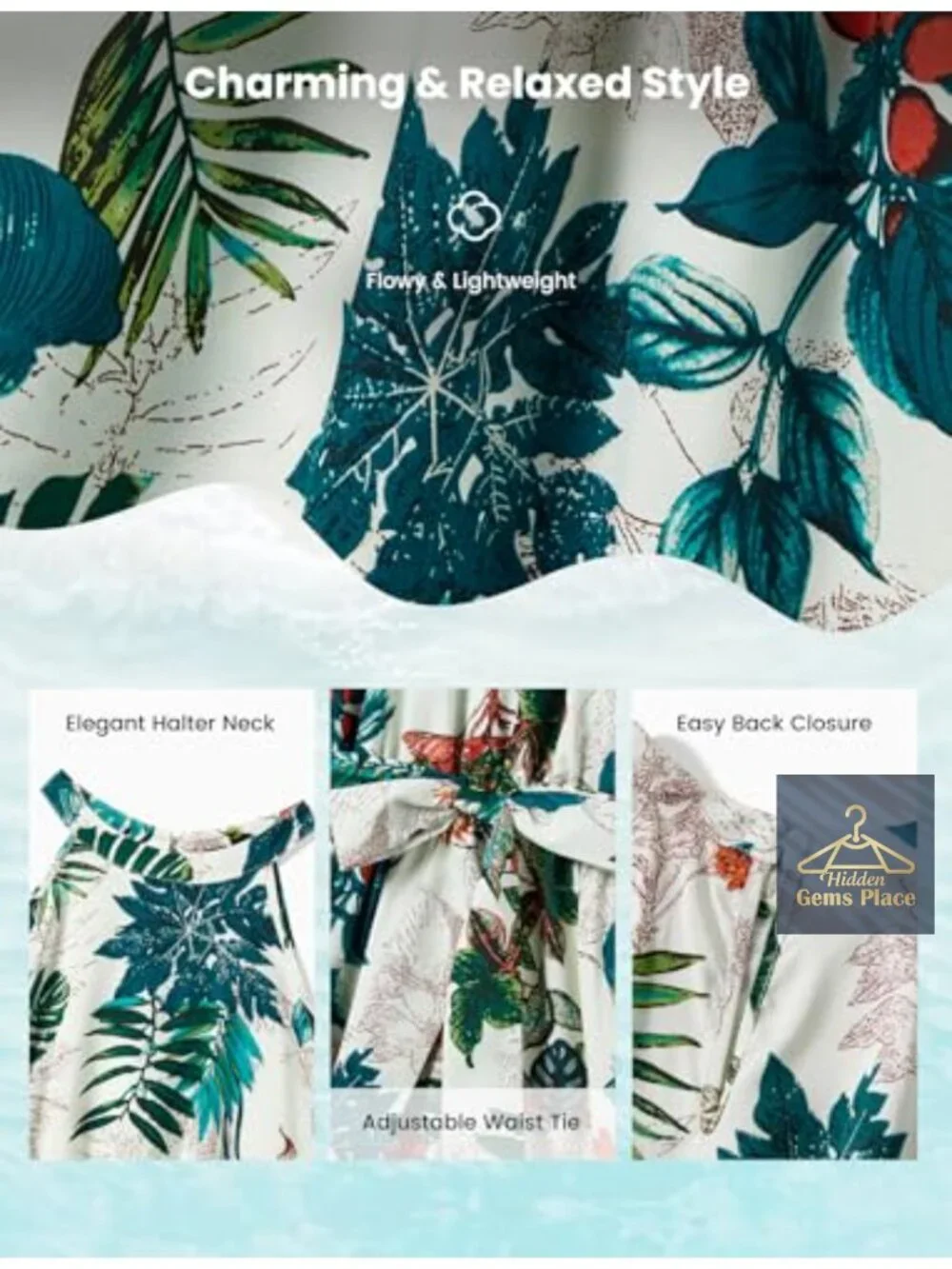 Matching Mommy and Me Halter Dress & Aloha Shirt Set, Floral Print Vacation